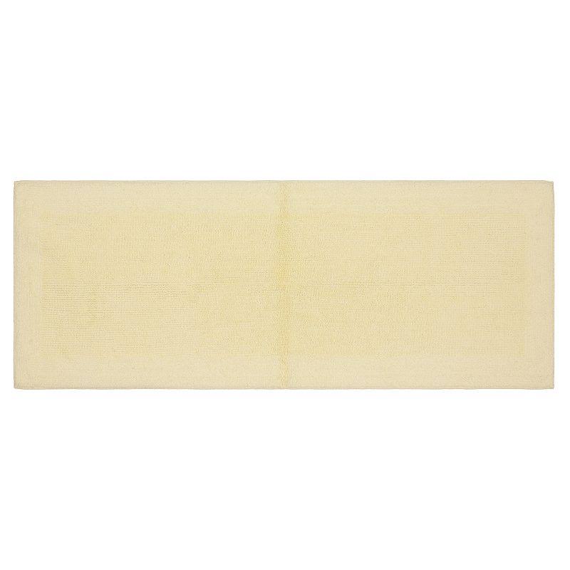 Sonoma Goods for Life Cotton Reversible Solid Border Bath Rug Runner Yellow 22X60
