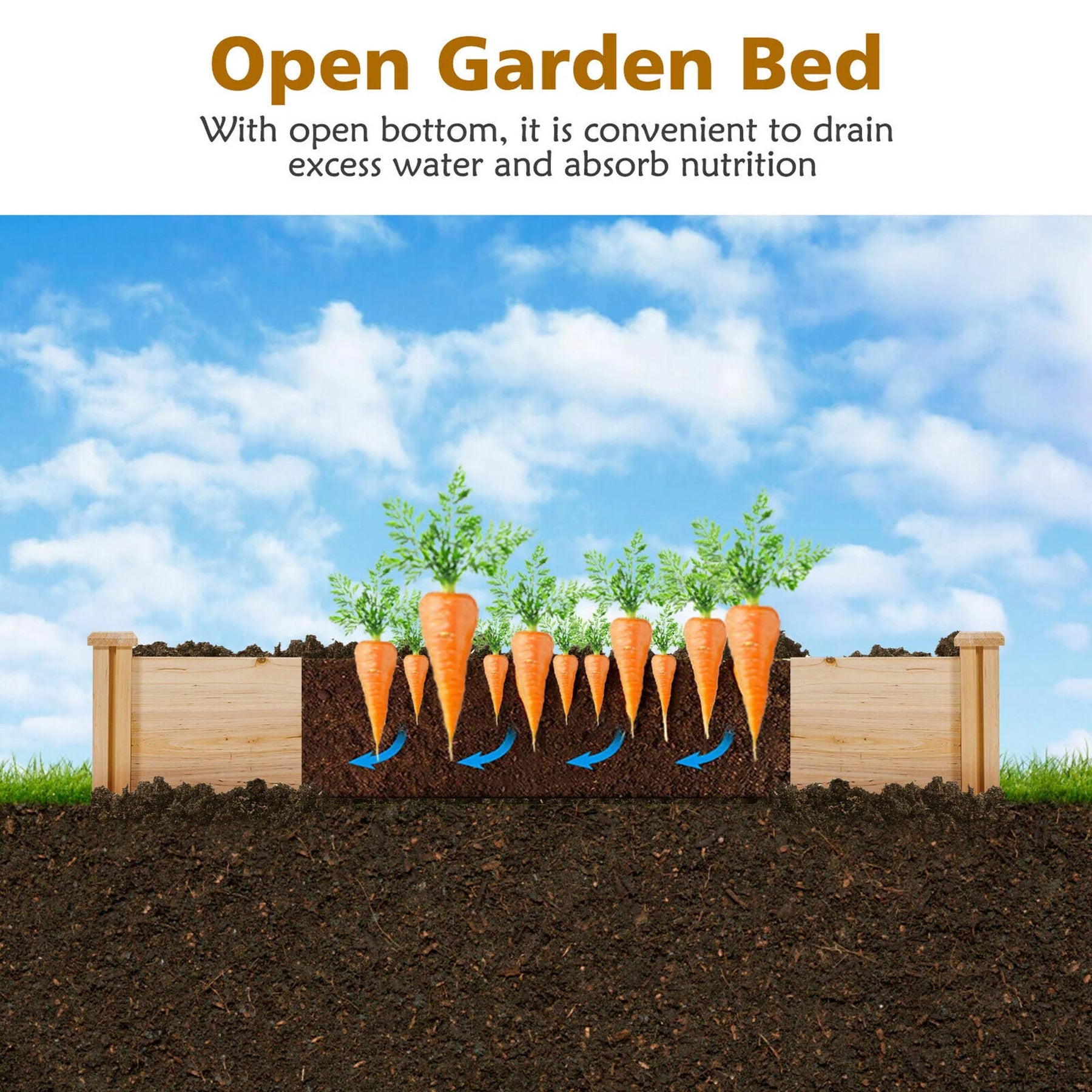 U-Shaped Raised Garden Bed, 92.5" x 95" Extra Large Fir Wood Planter Box for Vegetables & Flowers, 5-Tier Modular Design for Backyard Patio