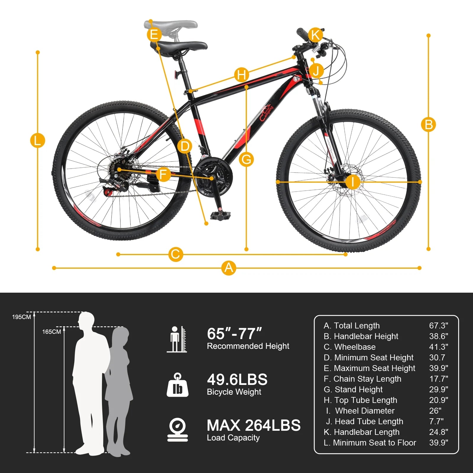 Ubesgoo 26" Lightweight Explorer Mountain Bike, 21 - Speed for Men and Women Disc Brakes & Suspension, Red/Black