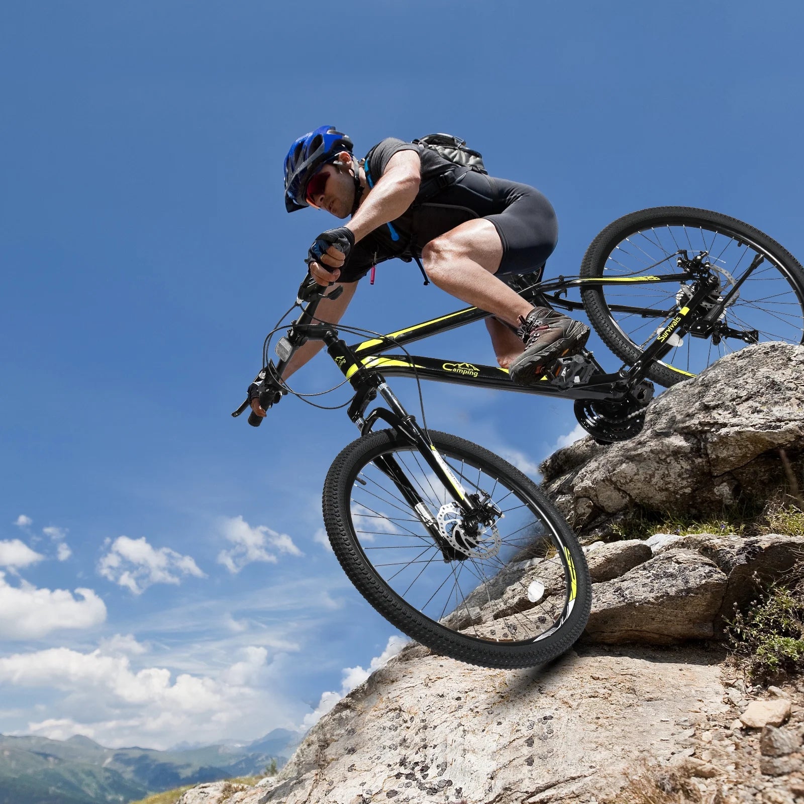 Ubesgoo 26" Lightweight Explorer Mountain Bike, 21 - Speed for Men and Women Disc Brakes & Suspension, Red/Black